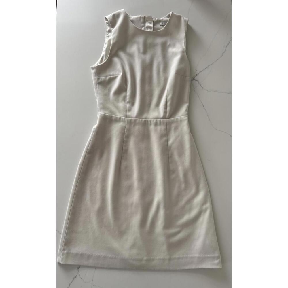 H&M Sleeveless Fitted Short Cream Dress with Back Zipper Size US4